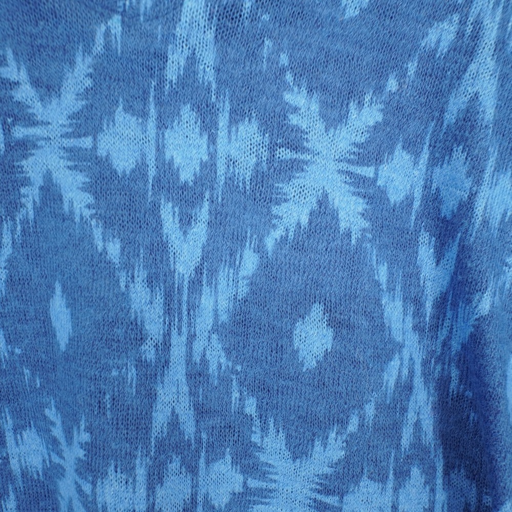 Soft Surroundings Tunic Top Womens 3X Blue Geometric Long Sleeve Stretch Casual - Picture 4 of 12